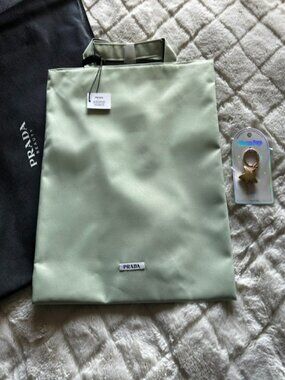 NWT Prada Beauty Reversible Tote Bag & Bag Charm